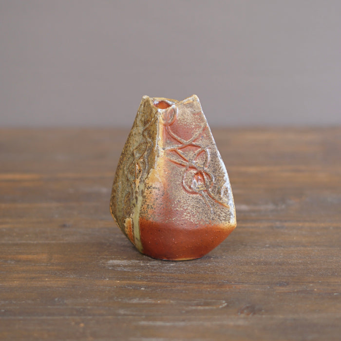 Wood Fired Arrow Flower Vase #BC69A