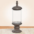 Wooden Pedestal Apothecary Jar