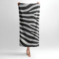 Zebra Pattern Print Towel - Soft Cotton Terry Bath & Beach Towel